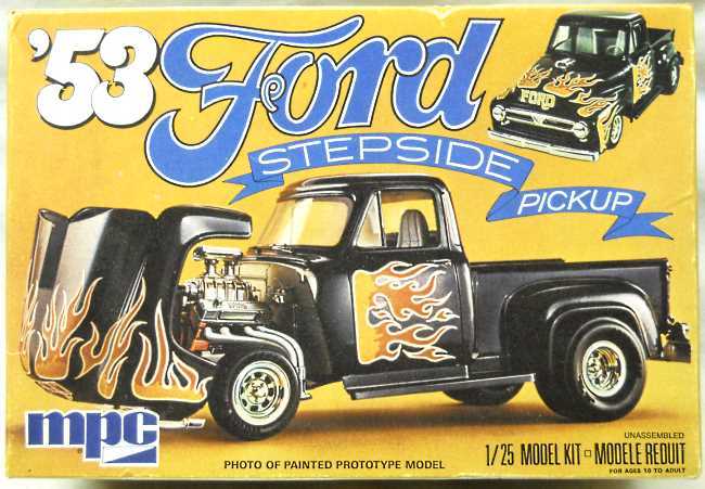 MPC 1/25 1953 Ford Stepside Flip-Nose Custom Pickup Truck, 1-0706 plastic model kit